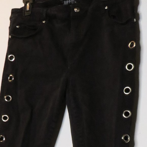 [ripped] Skinny Gothic Peekaboo eyelet pants Tripp NYC size 15 - Picture 7 of 16